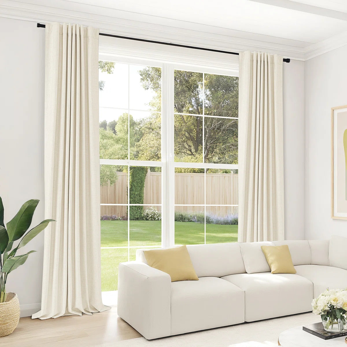 Graciella Thermal Insulated Faux Linen Textured 100% Blackout Curtains for Bedroom Living Room Back Tab/Rod Pocket (Set of 2)
