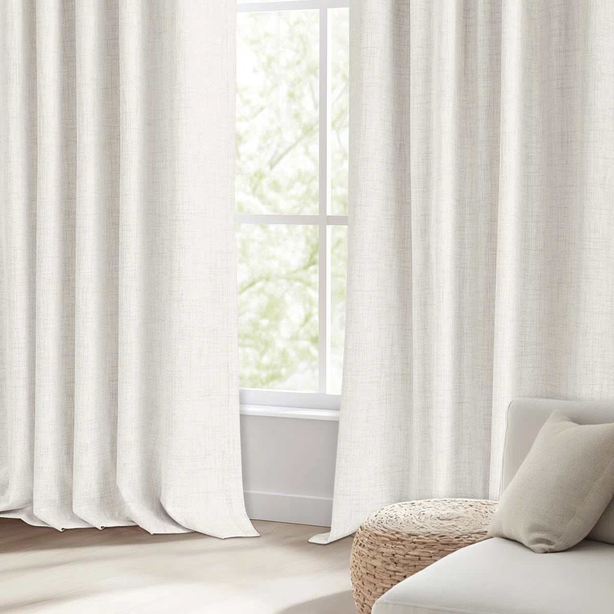 Graciella Thermal Insulated Faux Linen Textured 100% Blackout Curtains for Bedroom Living Room Back Tab/Rod Pocket (Set of 2)