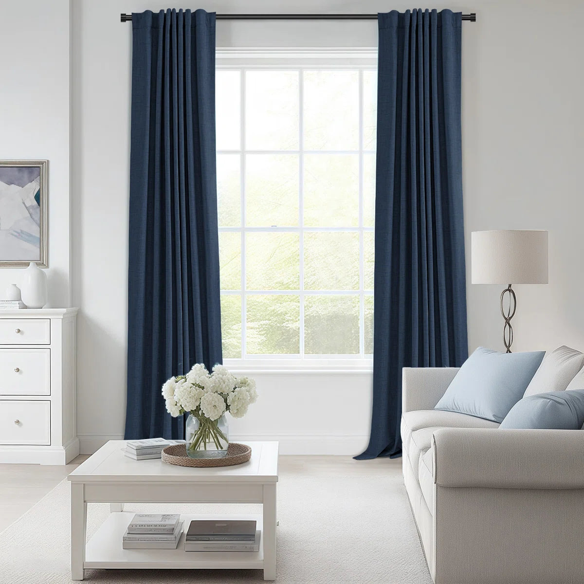 Graciella Thermal Insulated Faux Linen Textured 100% Blackout Curtains for Bedroom Living Room Back Tab/Rod Pocket (Set of 2)