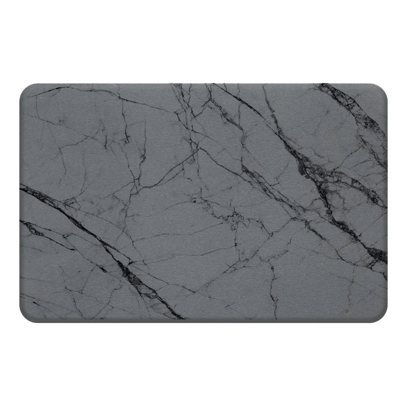 Gray Hard Diatomite Quick-Dry Stone Bath Mat - 24" X 15" with Irregular Lines