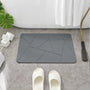 Gray Hard Diatomite Quick-Dry Stone Bath Mat - 24" X 15" with Irregular Lines