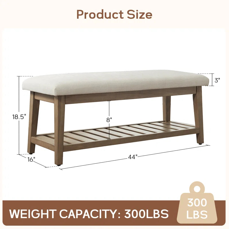 Hahnville 44" W Upholstered Storage Bench