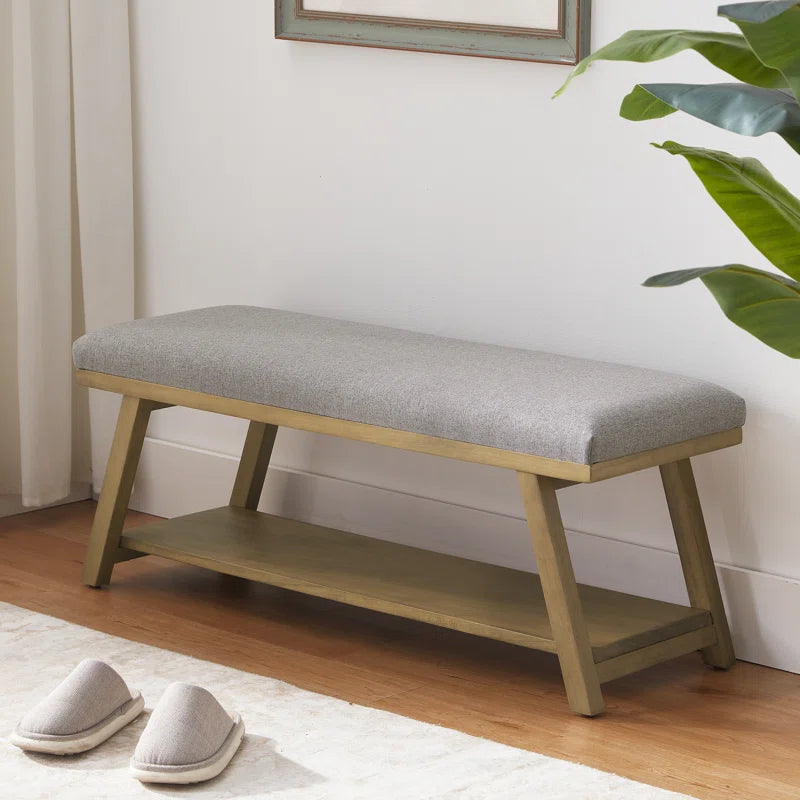Hahnville 45.3" W Polyester Upholstered Storage Bench
