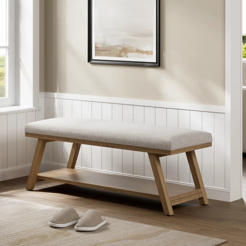 Hahnville 45.3" W Polyester Upholstered Storage Bench