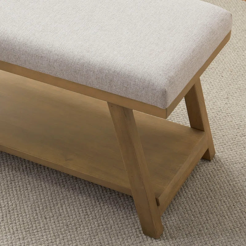 Hahnville 45.3" W Polyester Upholstered Storage Bench