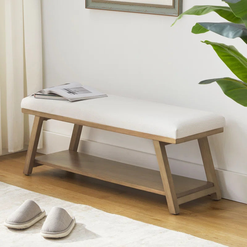 Hahnville 45.3" W Polyester Upholstered Storage Bench
