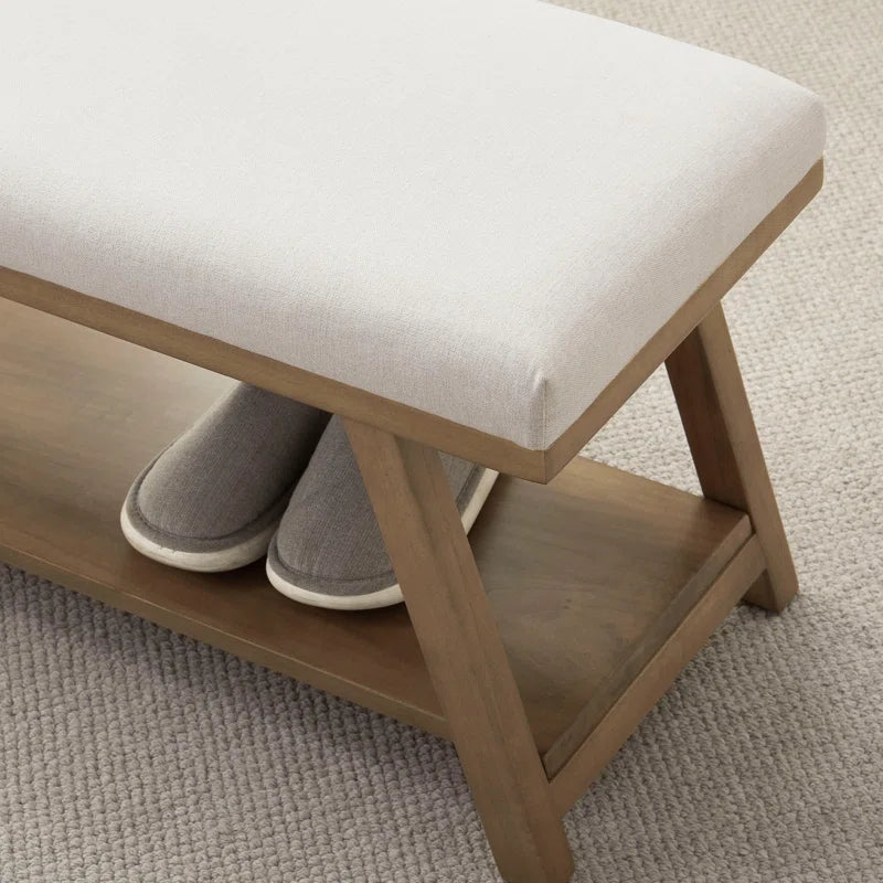 Hahnville 45.3" W Polyester Upholstered Storage Bench