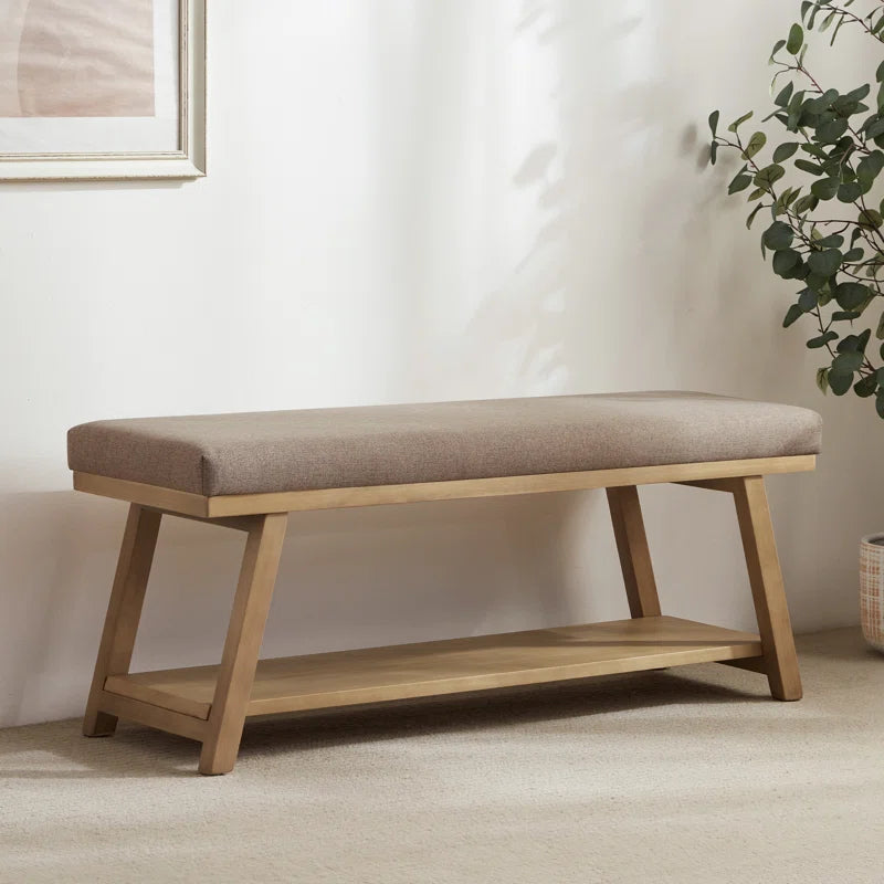 Hahnville 45.3" W Polyester Upholstered Storage Bench