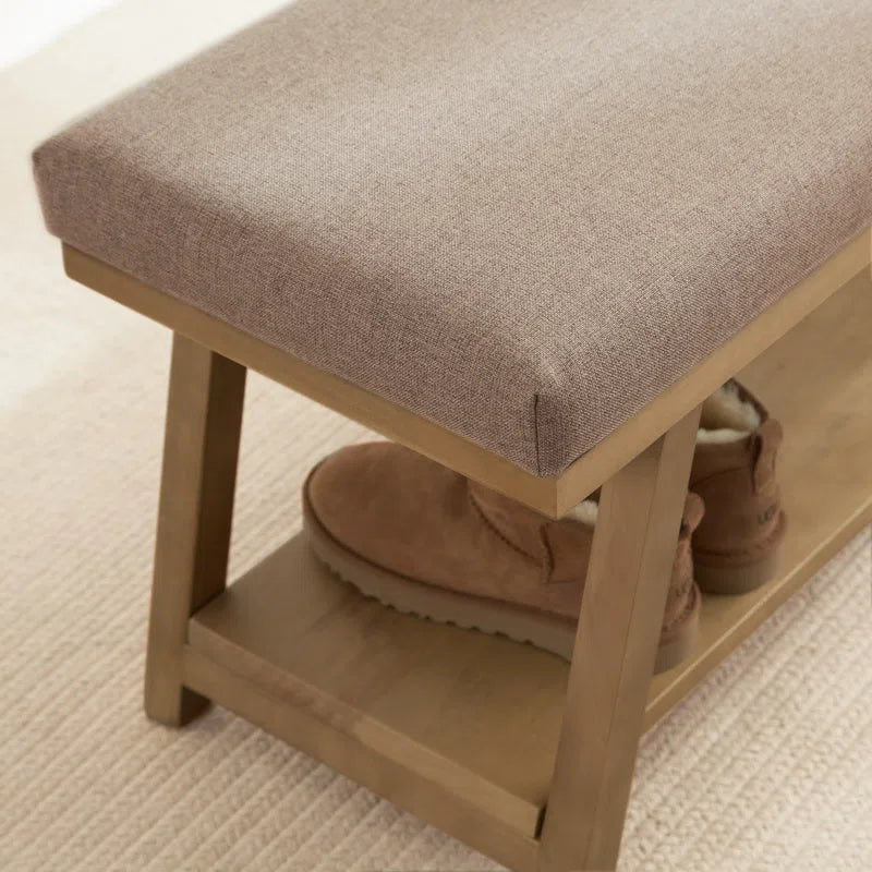 Hahnville 45.3" W Polyester Upholstered Storage Bench