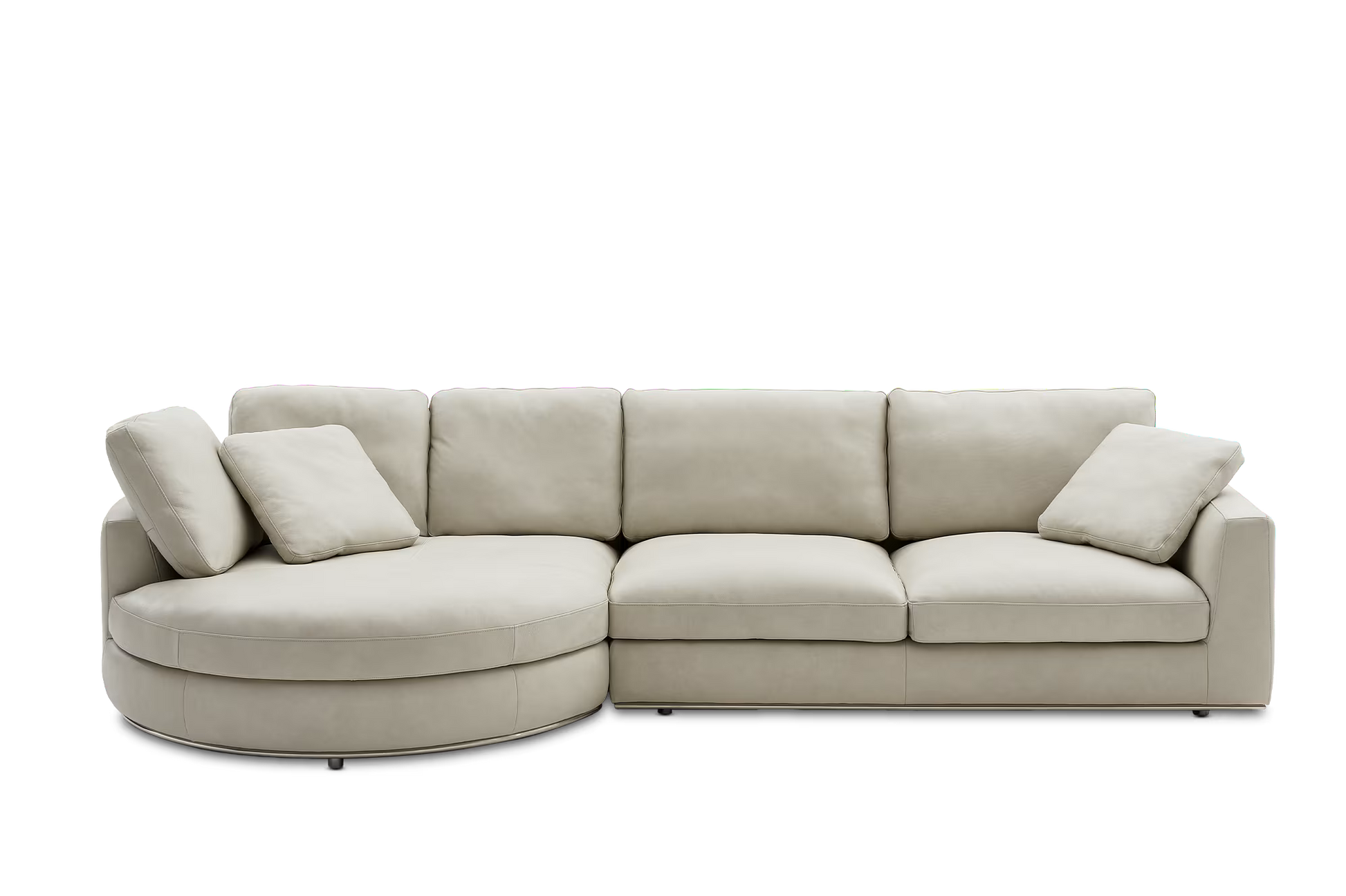 Hamilton Leather Round Chaise Sectional Sofa