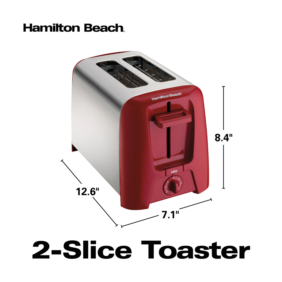 Hamilton Beach® 2 Slice Metal Toaster Red