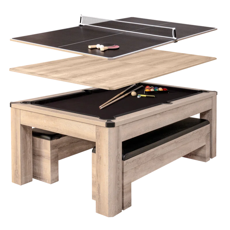 Hampton 3-in-1 Combination Table Includes Billiards, Table Tennis & Dining Table