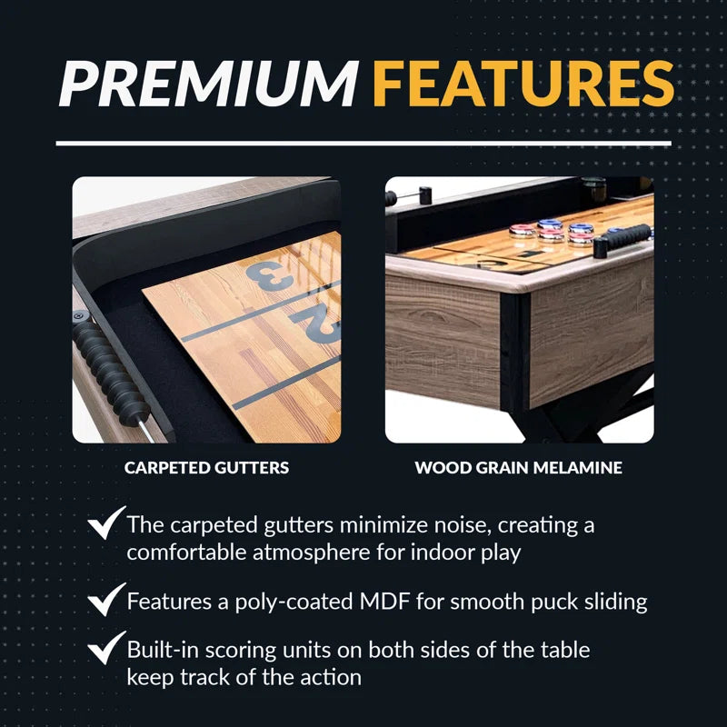 9 Ft Shuffleboard Table for Arcade Game Room