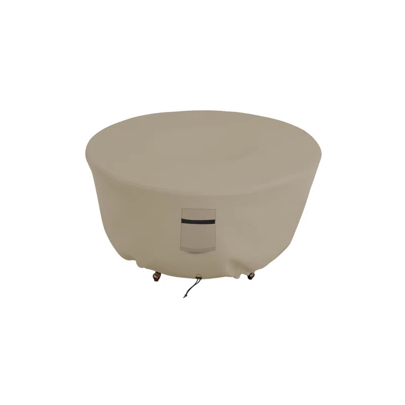 Heavy-Duty Outdoor Round Fire Pit Cover, Patio Durable & UV Resistant Waterproof Fire Table Cover