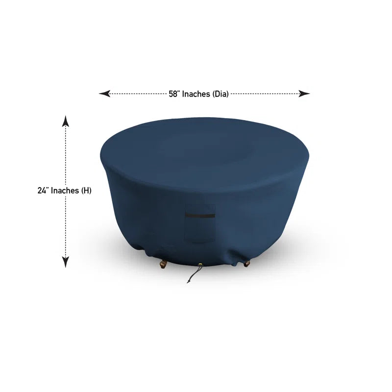 Heavy-Duty Outdoor Round Fire Pit Cover, Patio Durable & UV Resistant Waterproof Fire Table Cover