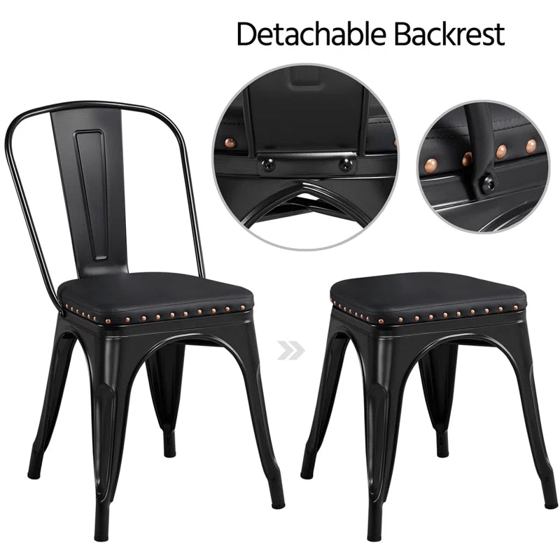 Hellam 18.5'' H Faux Leather Upholstered Side Chair (Set of 4)