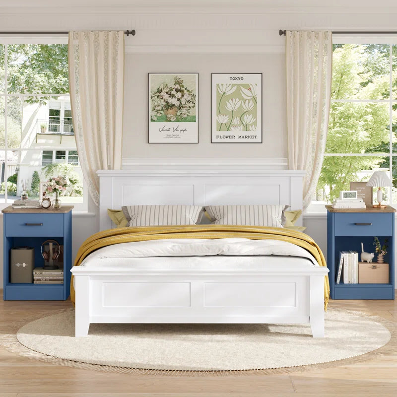 Ignacio 23.6" H 17.7" W Mid-Century Modern Wood Nightstand Sets, 1-Drawer with Storage