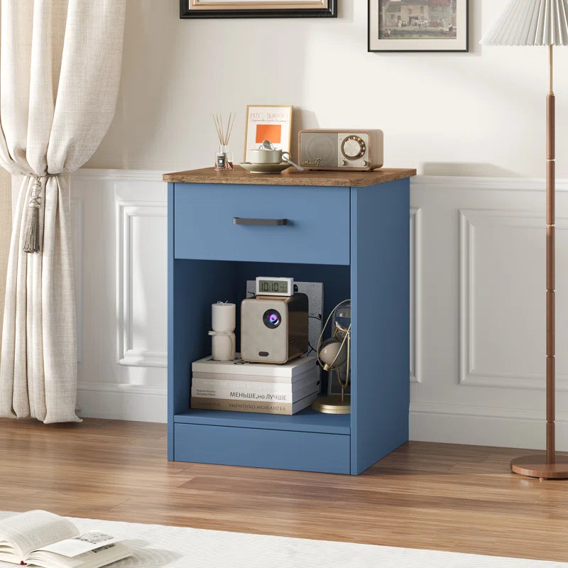 Ignacio 23.6" H 17.7" W Mid-Century Modern Wood Nightstand Sets, 1-Drawer with Storage