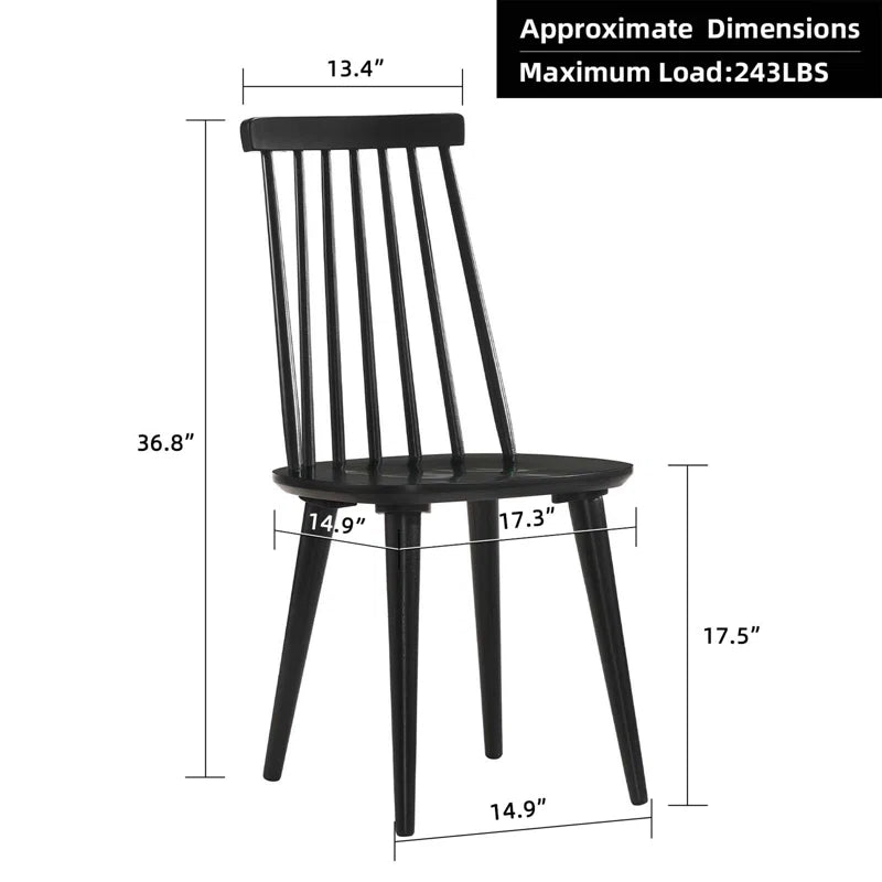 Izidora Solid Wood Windsor Back Traditional Style Dining Side Chair (Set of 4)