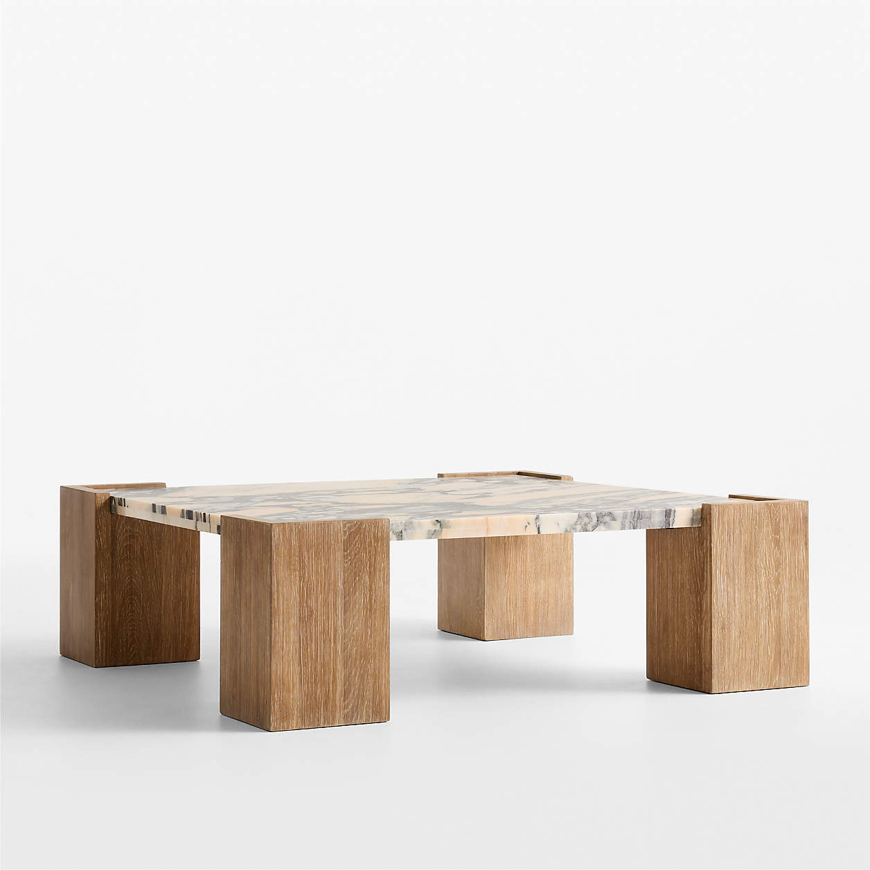 Elysia Marble and Oak 44.5" Square Coffee Table by Jeremiah Brent
