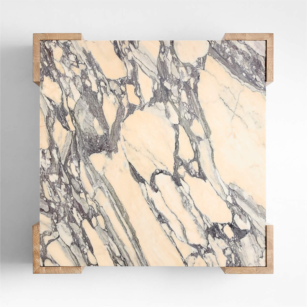 Elysia Marble and Oak 44.5" Square Coffee Table by Jeremiah Brent