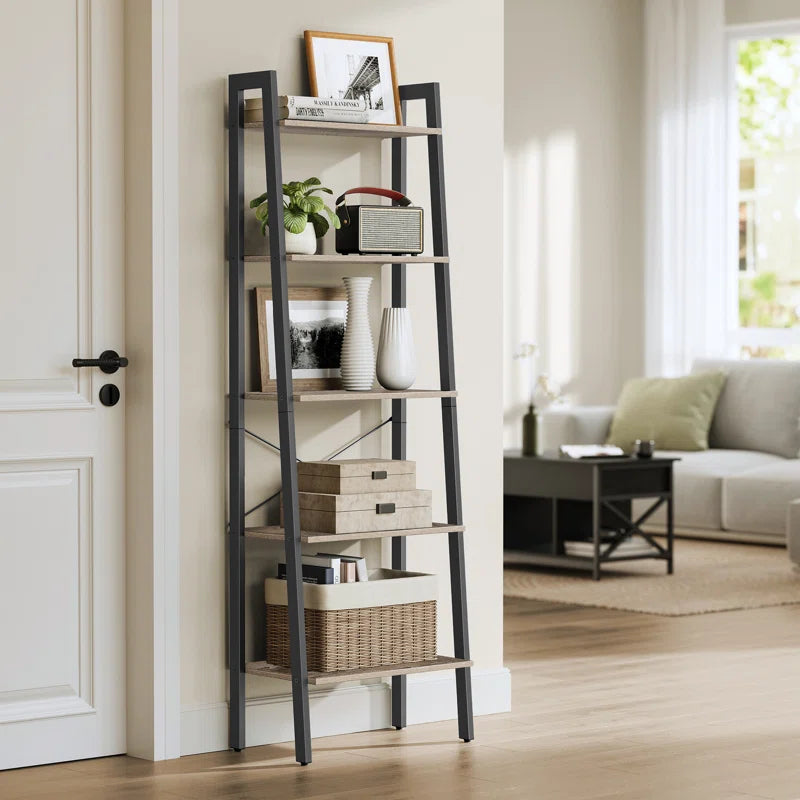 Jabari 67.9" H x 22" W Metal Ladder Bookcase