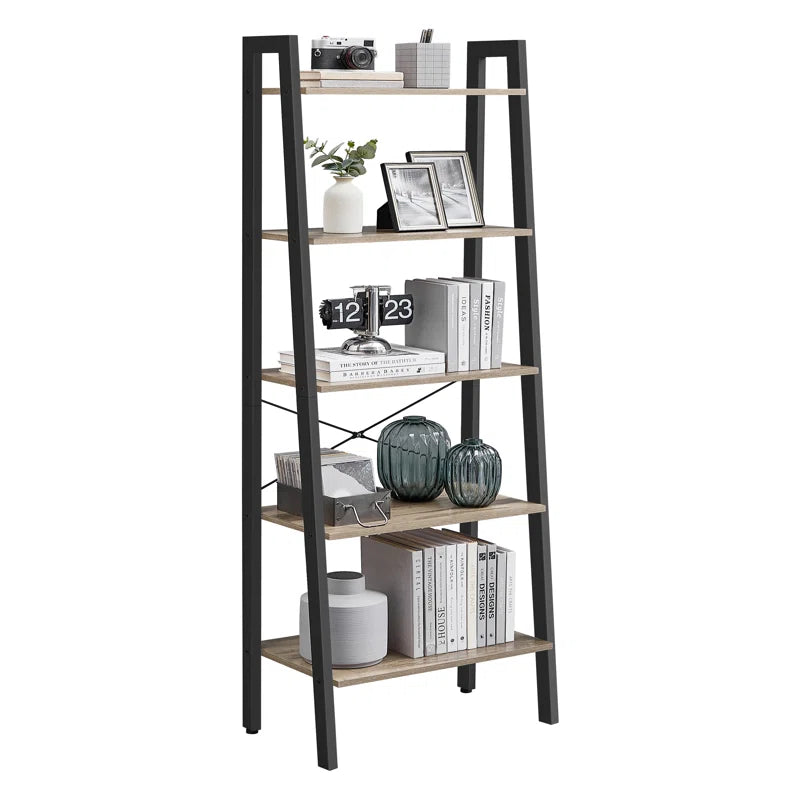 Jabari 67.9" H x 22" W Metal Ladder Bookcase