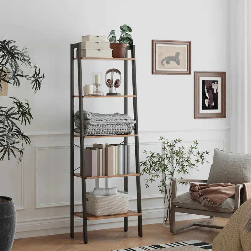 Jabari 67.9" H x 22" W Metal Ladder Bookcase