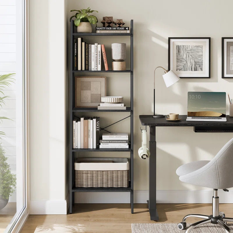 Jabari 67.9" H x 22" W Metal Ladder Bookcase