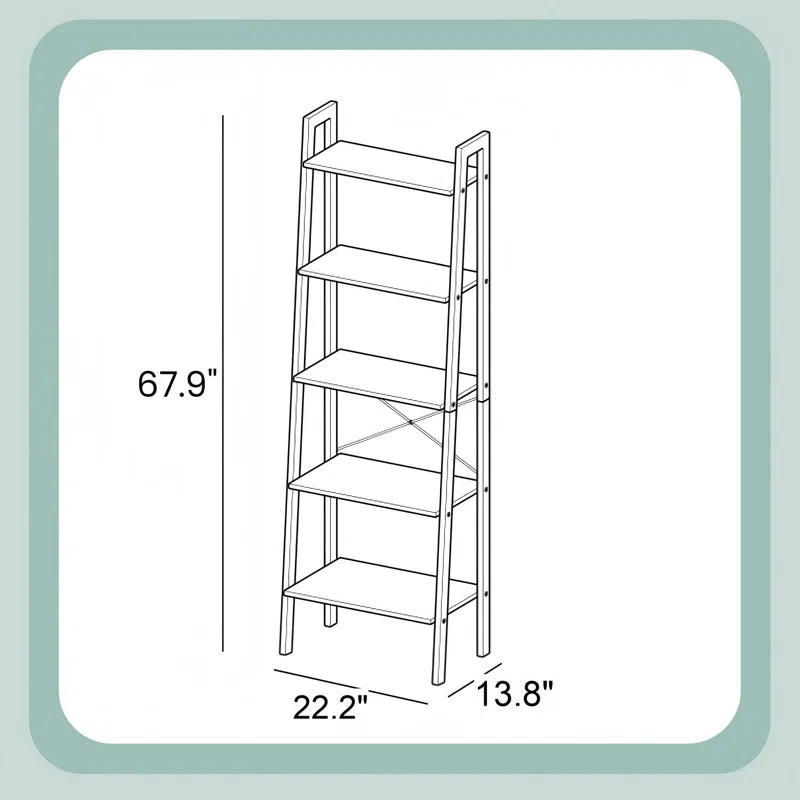 Jabari 67.9" H x 22" W Metal Ladder Bookcase