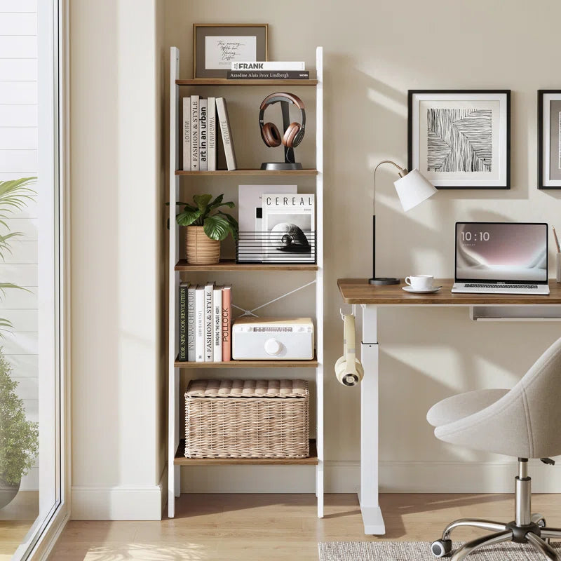 Jabari 67.9" H x 22" W Metal Ladder Bookcase