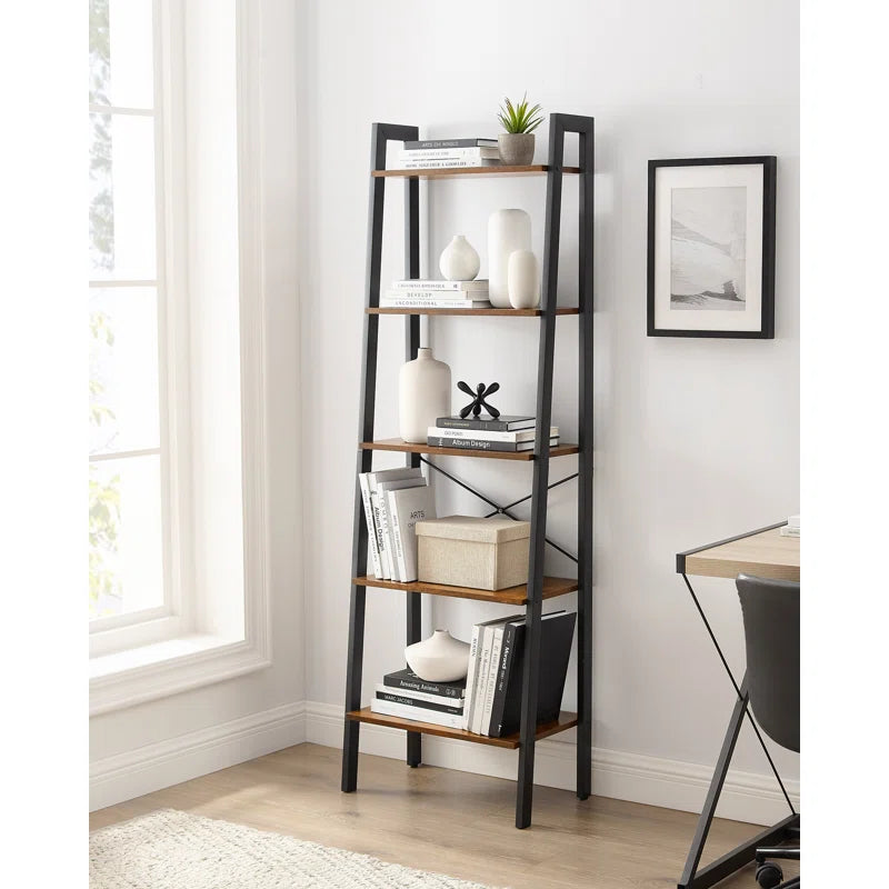 Jabari 67.9" H x 22" W Metal Ladder Bookcase