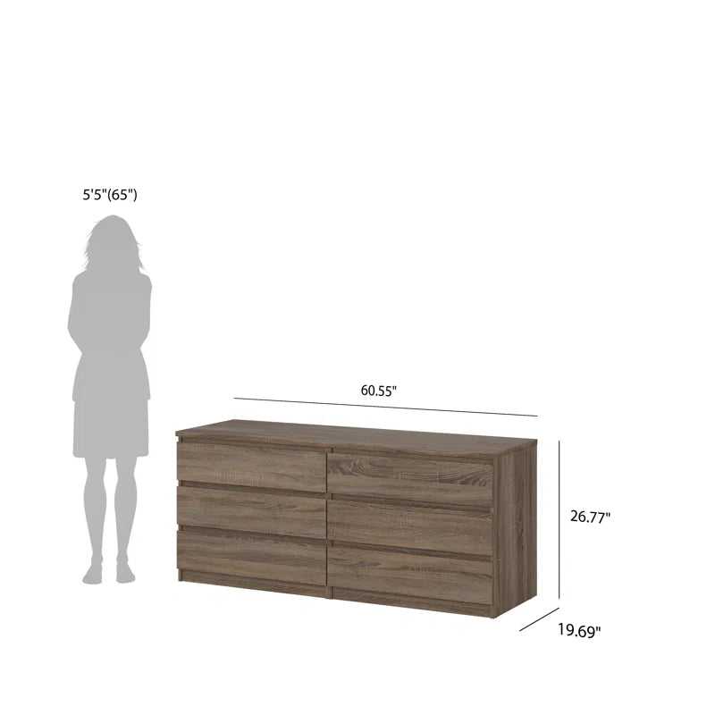 Jada 6 Drawer 60.5" W Double Dresser