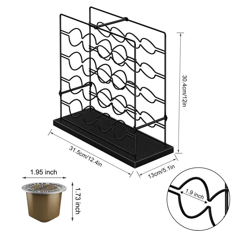 K-Cup Storage Rack (32 - Capacity, Black + Black)
