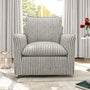 Kandyn 29.7" W Modern Soft Stripe Upholstered Swivel Barrel Chair with Removable Cushion