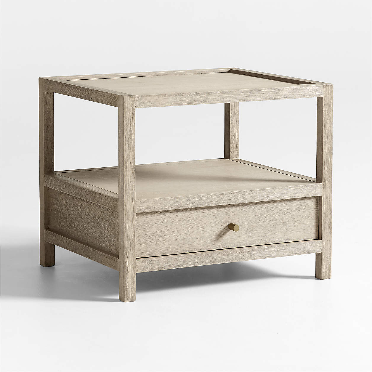 Keane Large Weathered Natural Wood Storage End Table