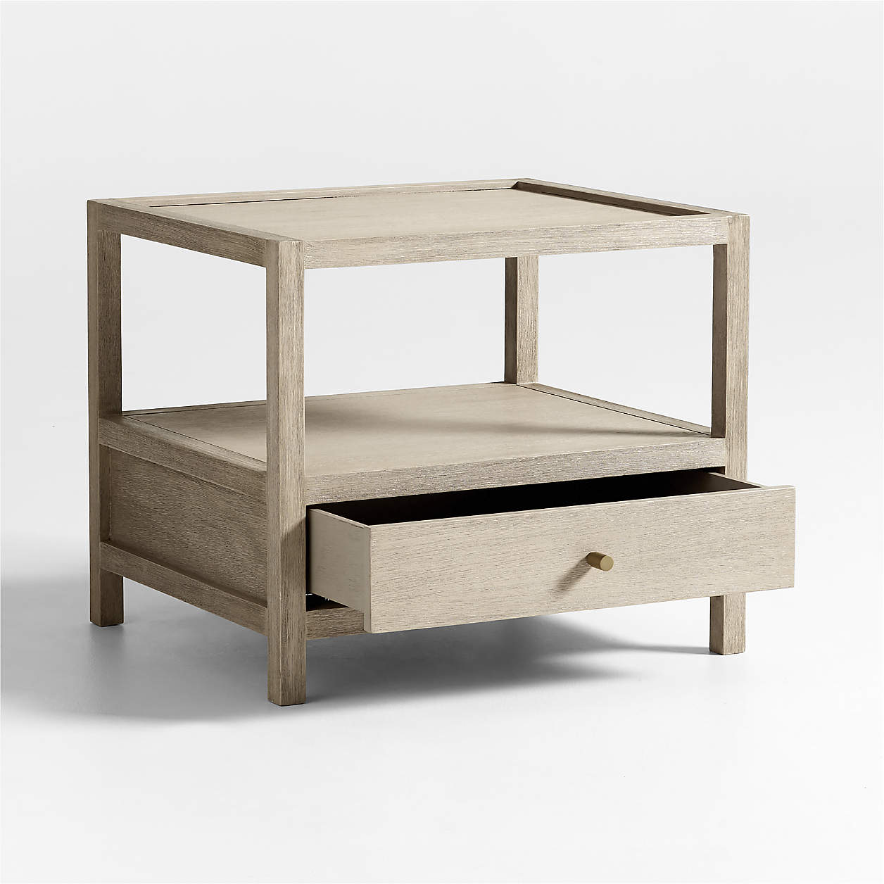 Keane Large Weathered Natural Wood Storage End Table