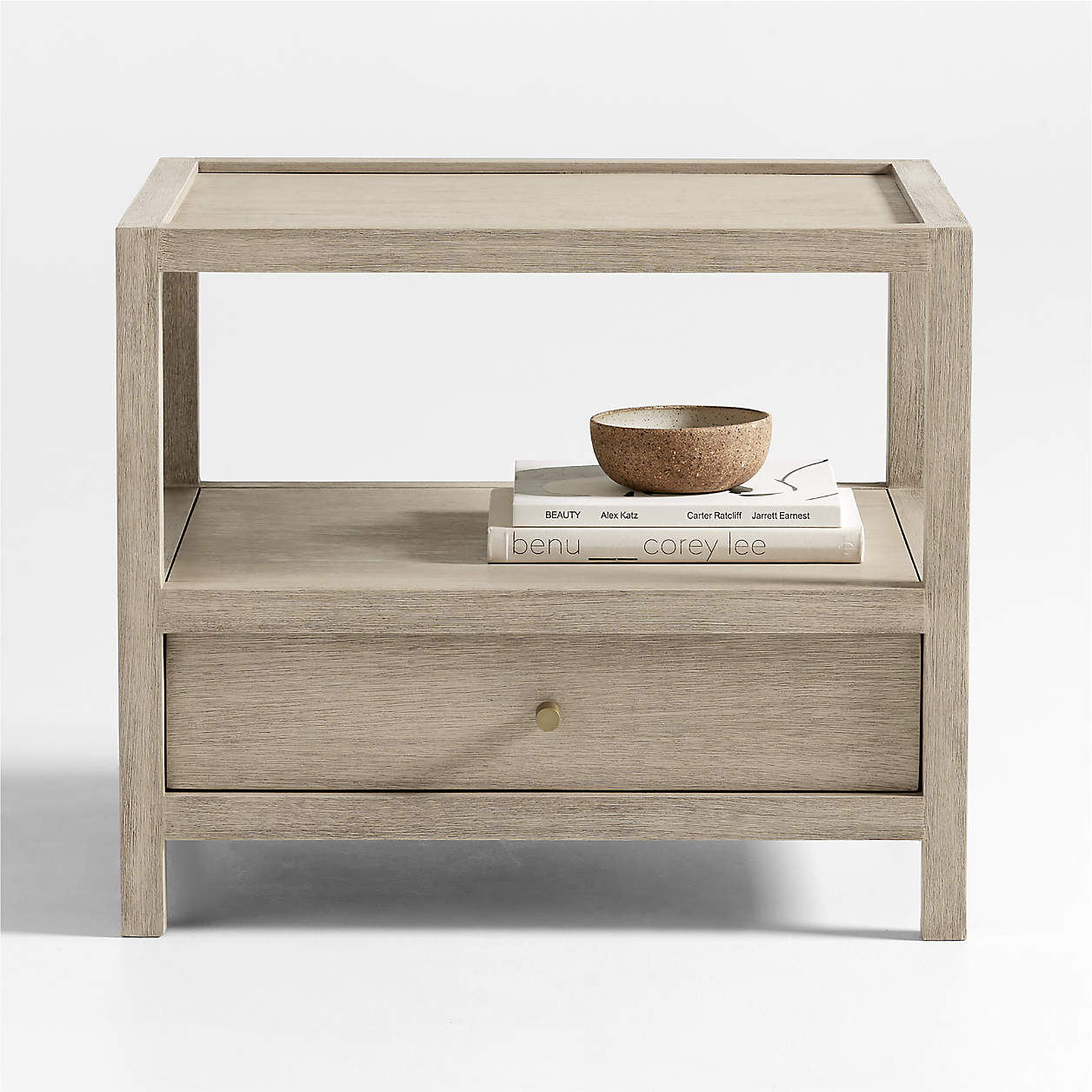Keane Large Weathered Natural Wood Storage End Table