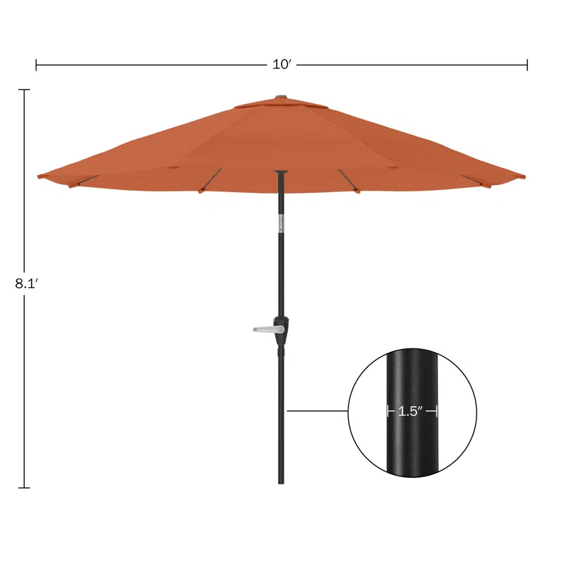 Kelton Patio Umbrella with Auto Tilt - 10' Easy Crank Outdoor Umbrella with Vented Canopy for Deck, Balcony, Porch, Backyard, or Pool by Pure Garden