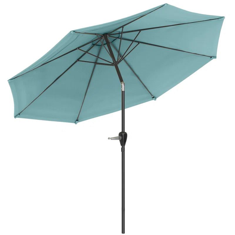Kelton Patio Umbrella with Auto Tilt - 10' Easy Crank Outdoor Umbrella with Vented Canopy for Deck, Balcony, Porch, Backyard, or Pool by Pure Garden