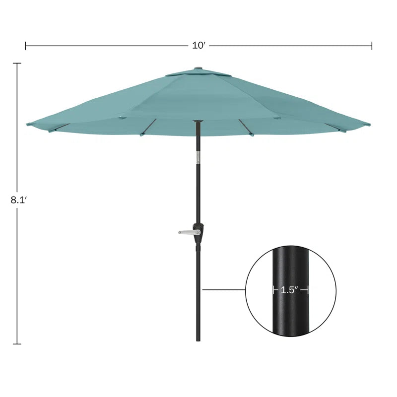 Kelton Patio Umbrella with Auto Tilt - 10' Easy Crank Outdoor Umbrella with Vented Canopy for Deck, Balcony, Porch, Backyard, or Pool by Pure Garden