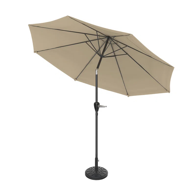 Kelton Patio Umbrella with Auto Tilt - 10' Easy Crank Outdoor Umbrella with Vented Canopy for Deck, Balcony, Porch, Backyard, or Pool by Pure Garden