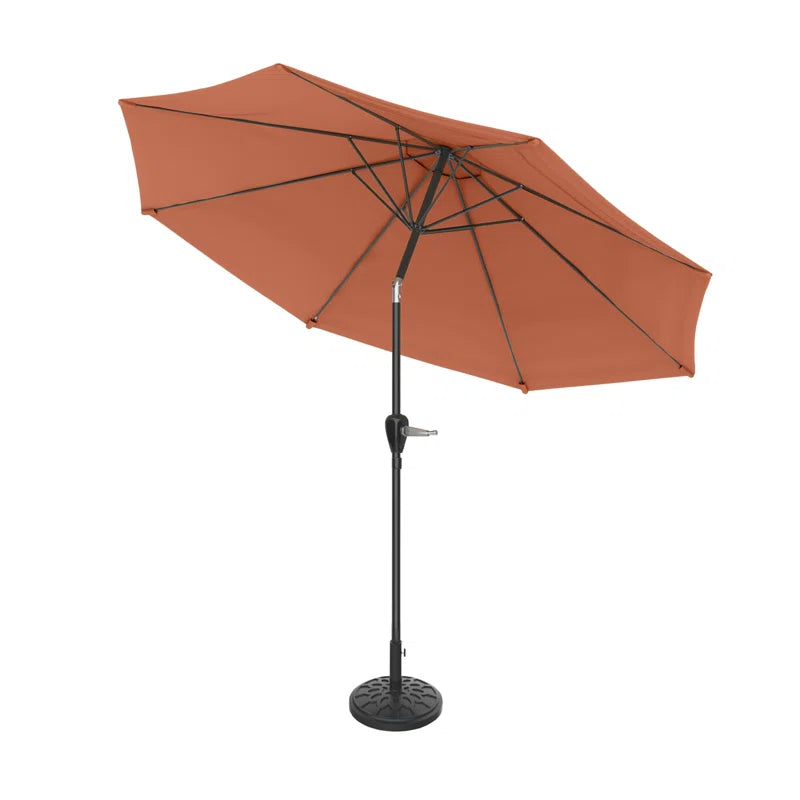 Kelton Patio Umbrella with Auto Tilt - 10' Easy Crank Outdoor Umbrella with Vented Canopy for Deck, Balcony, Porch, Backyard, or Pool by Pure Garden