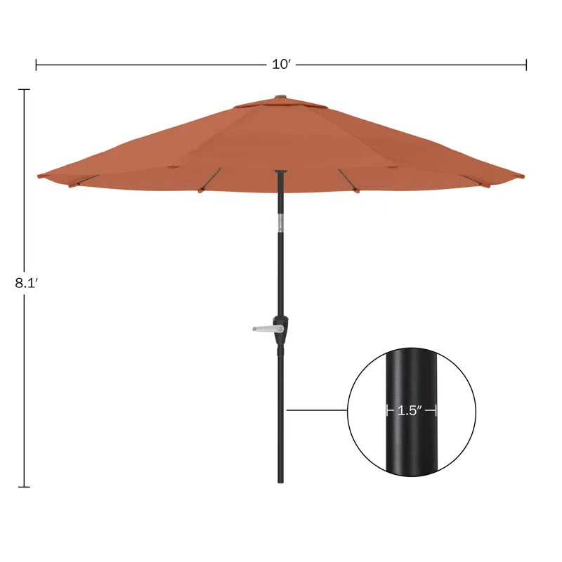 Kelton Patio Umbrella with Auto Tilt - 10' Easy Crank Outdoor Umbrella with Vented Canopy for Deck, Balcony, Porch, Backyard, or Pool by Pure Garden