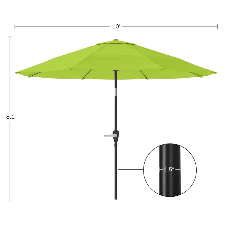 Kelton Patio Umbrella with Auto Tilt - 10' Easy Crank Outdoor Umbrella with Vented Canopy for Deck, Balcony, Porch, Backyard, or Pool by Pure Garden