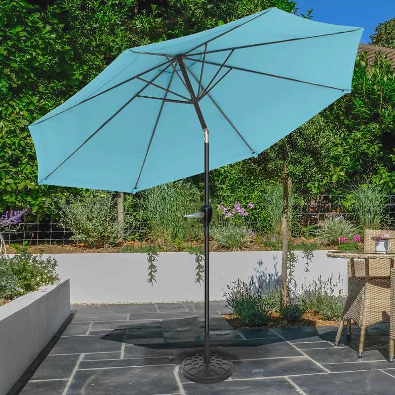 Kelton Patio Umbrella with Auto Tilt - 10' Easy Crank Outdoor Umbrella with Vented Canopy for Deck, Balcony, Porch, Backyard, or Pool by Pure Garden