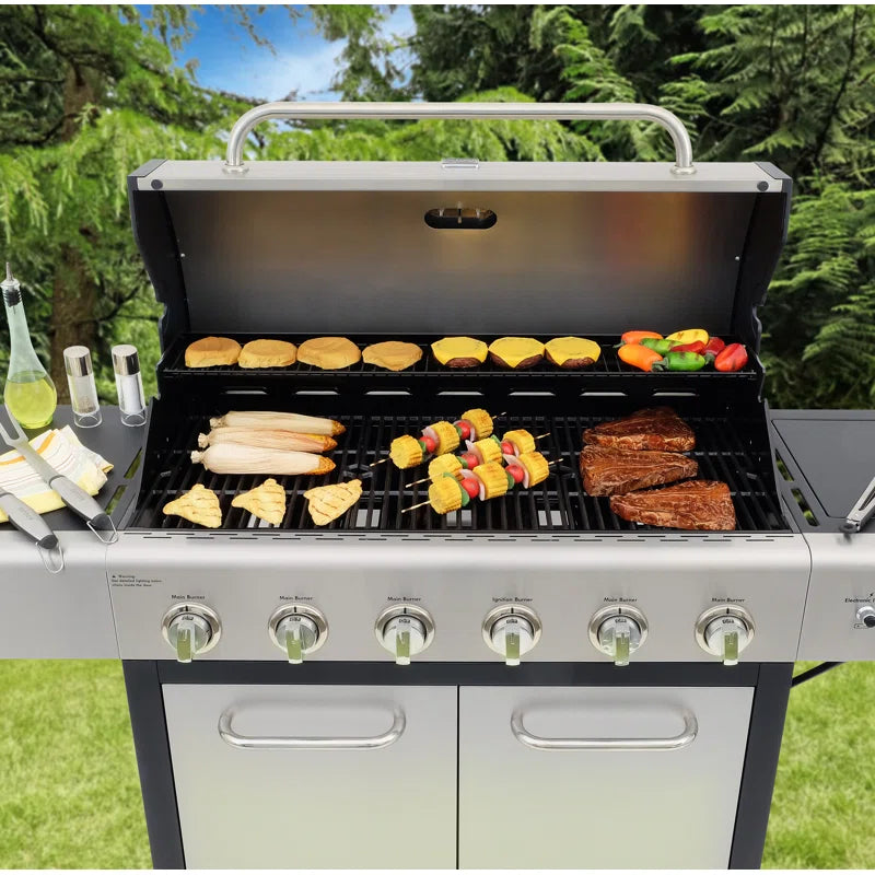 Kenmore 6 - Burner Free Standing Liquid Propane 73000 BTU Gas Grill with Side Burner and Cabinet
