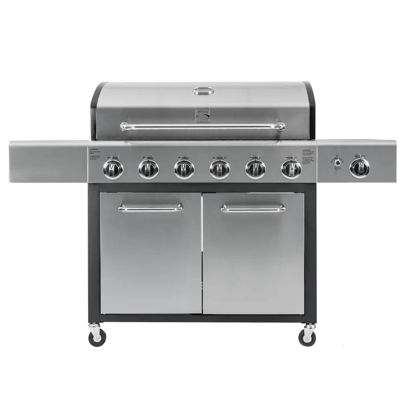 Kenmore 6 - Burner Free Standing Liquid Propane 73000 BTU Gas Grill with Side Burner and Cabinet