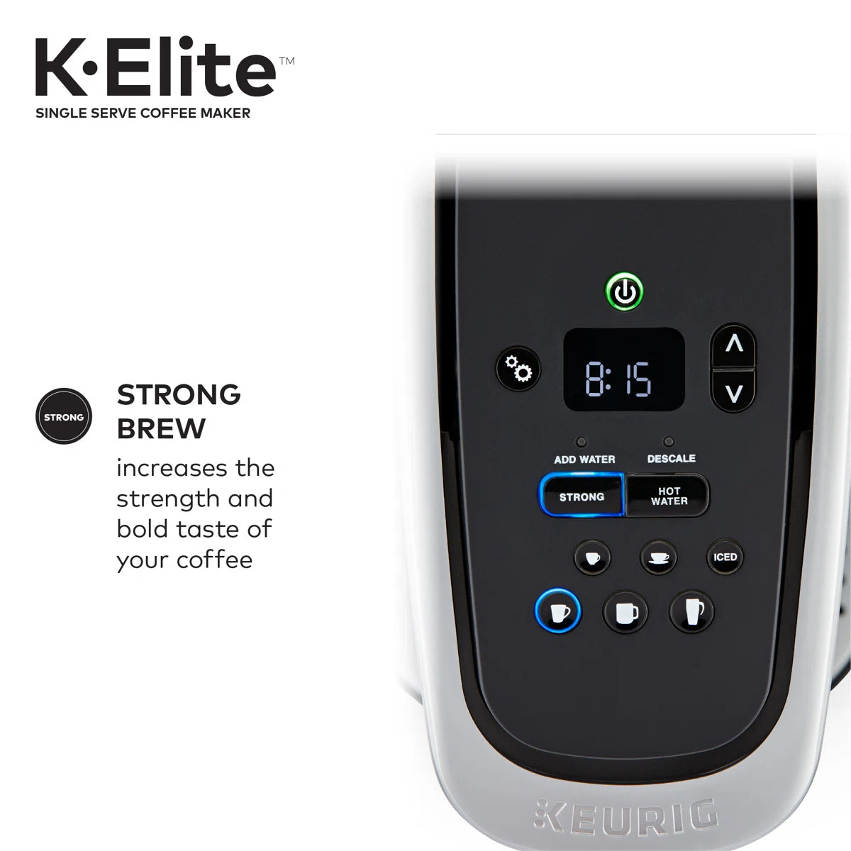 Keurig K-Elite Single-Serve K-Cup Pod Coffee Maker with Iced Coffee Setting and Strength Control 611247378397