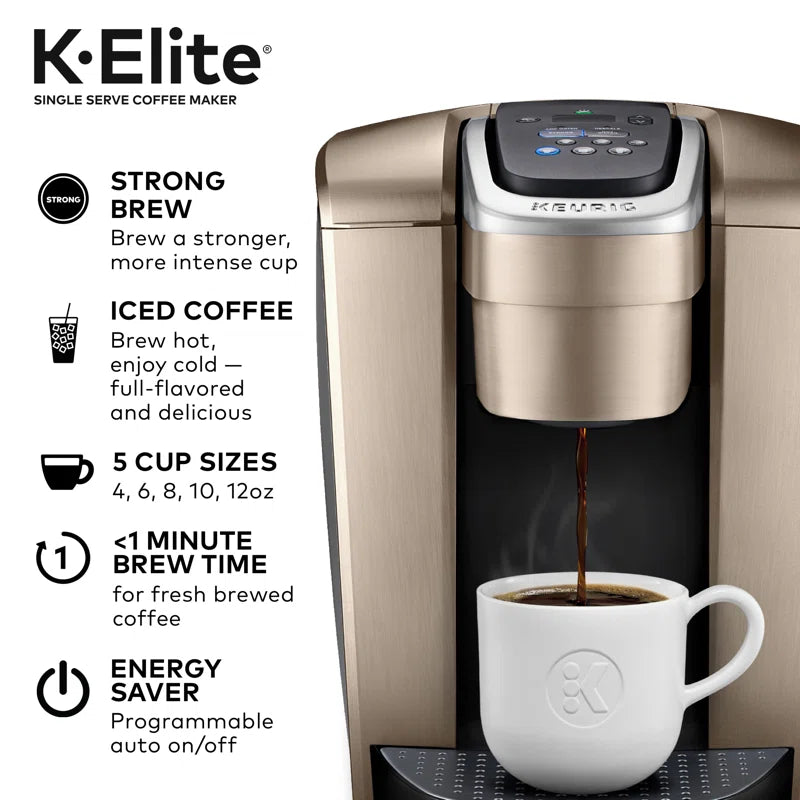 Keurig K-Elite Single-Serve K-Cup Pod Coffee Maker with Iced Coffee Setting and Strength Control 611247378397
